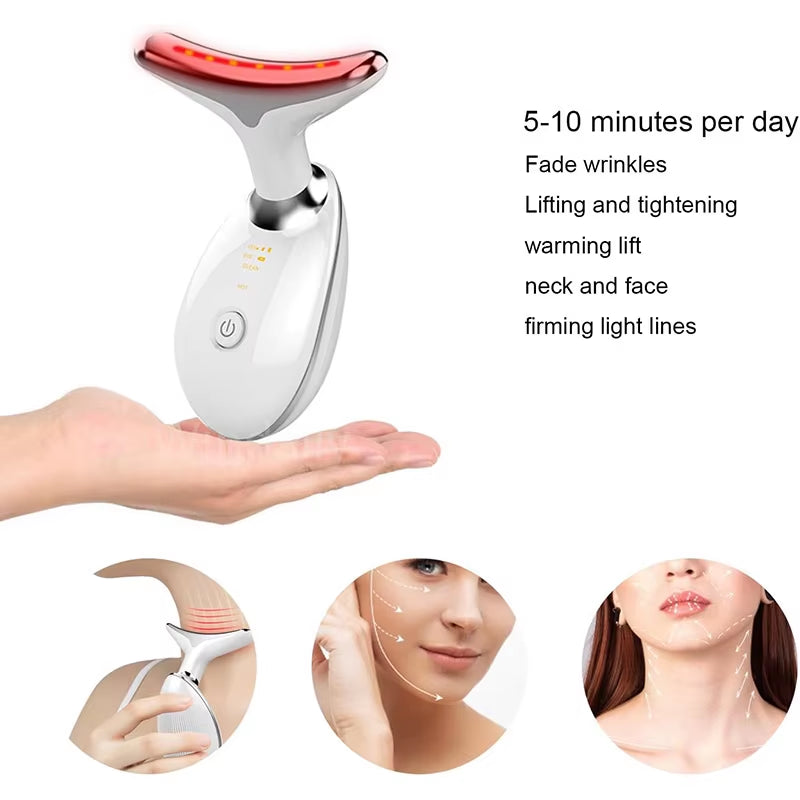 Face Lift 7 Colors Neck Beauty Neck Device Slim Massager Facial Lifting Tightening Face Wrinkle Remover Face Care Beauty Machine
