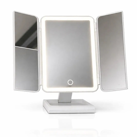 ALVANE Tri-Fold LED Vanity Mirror | 2X/5X Precision Magnification • 3 Light Modes • USB-C Rechargeable for Modern Beauty Routines